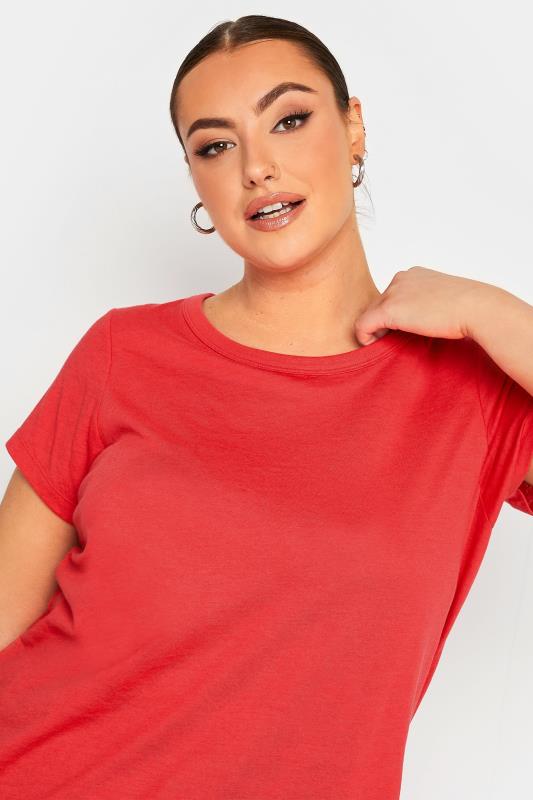 YOURS Curve Plus Size Red Essential T-Shirt | Yours Clothing  4