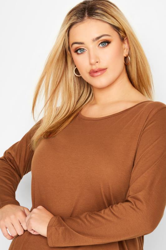 3 PACK Plus Size Brown & Green Long Sleeve T-Shirts | Yours Clothing 5