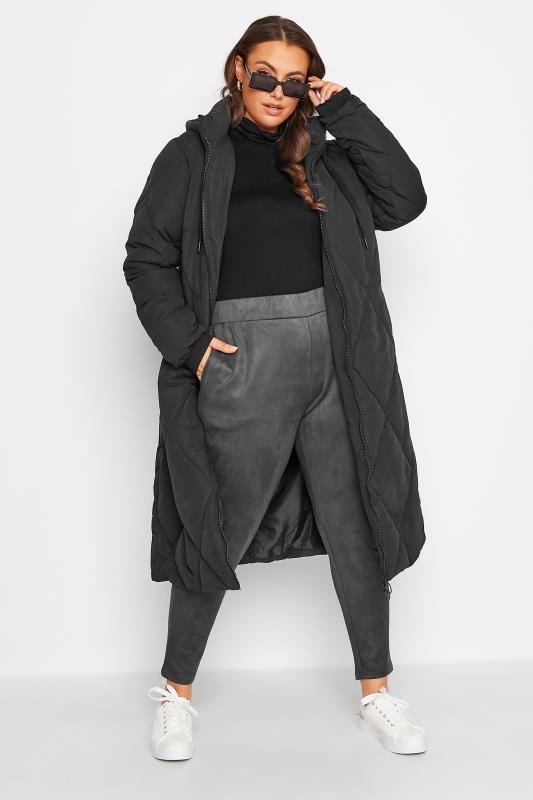 Plus Size Grey Faux Suede Joggers | Yours Clothing 3