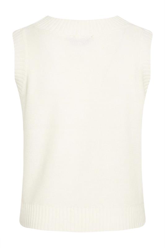 Plus Size White Cable Knit Sweater Vest Top | Yours Clothing 7