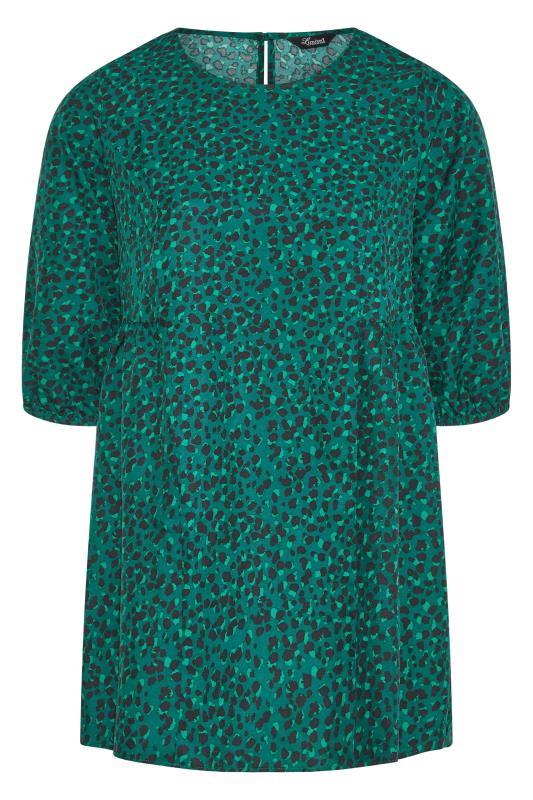 LIMITED COLLECTION Plus Size Emerald Green Dalmatian Print Top | Yours Clothing 7