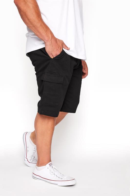 Men's  BadRhino Big & Tall Black Stretch Cargo Shorts