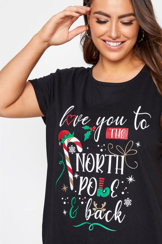Black 'Love You To The North Pole & Back' Slogan Christmas T-Shirt_D.jpg