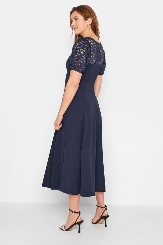 Tall Women's LTS Dark Blue Lace Midi Dress | Long Tall Sally 3