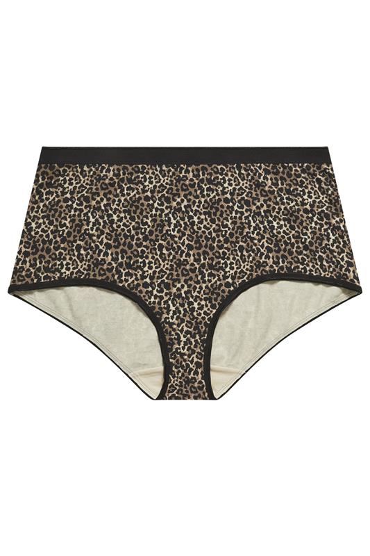 YOURSET 5 PACK Plus Size Natural Brown Animal Heart High Waisted Full Briefs | Yours Clothing 6