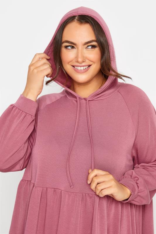 LIMITED COLLECTION Curve Pink Peplum Hoodie 4