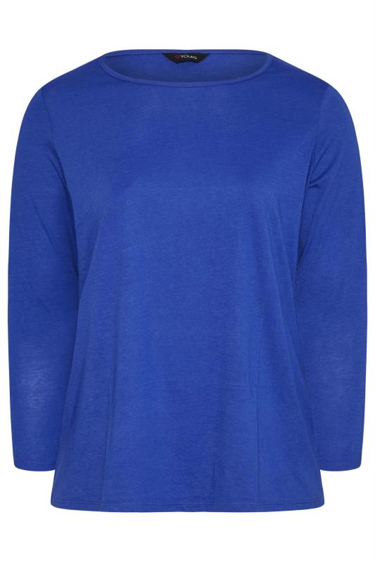 Plus Size Cobalt Blue Long Sleeve T-Shirt | Yours Clothing  5