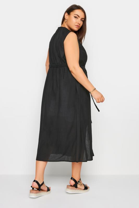 LIMITED COLLECTION Plus Size Black Crinke Kimono | Yours Clothing 3