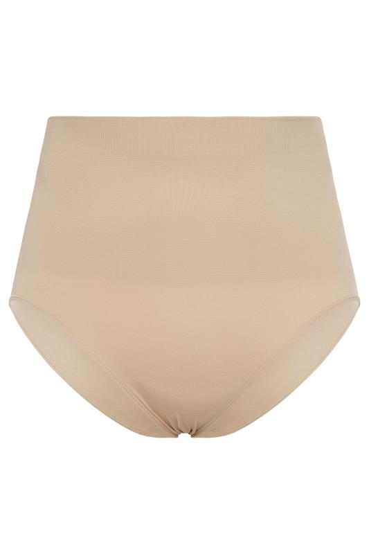 Plus Size Nude Seamless Control High Waisted Full Briefs | Yours Clothing 4