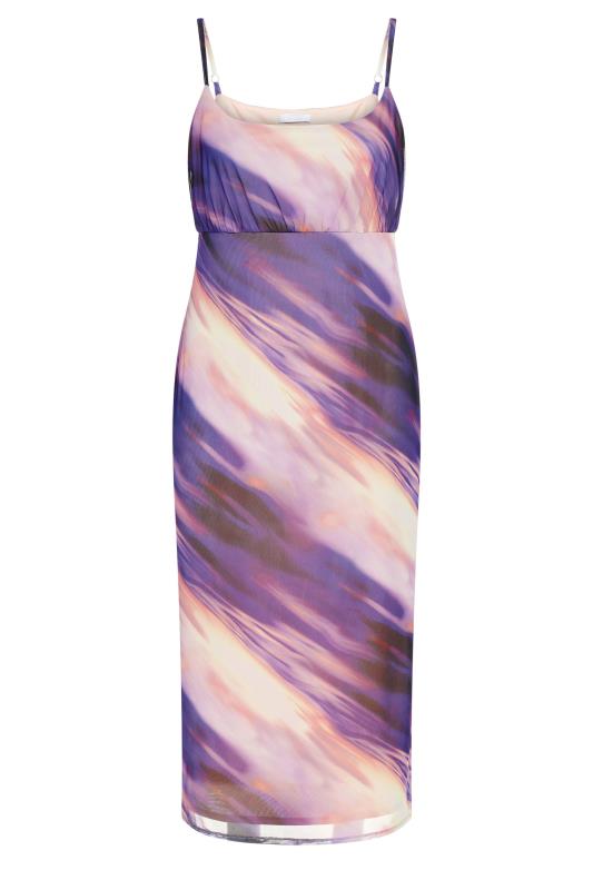 YOURS LONDON Plus Size Purple Abstract Print Midaxi Dress | Yours Clothing 5