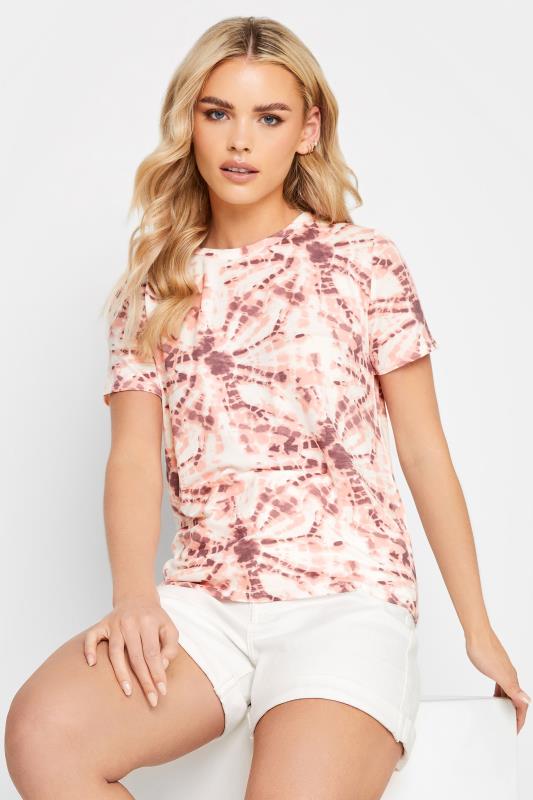 Petite White & Pink Tie Dye T-Shirt | PixieGirl 1