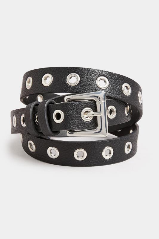 2 PACK Black & Beige Brown Animal Print Eyelet Detail Belts | Yours Clothing 6