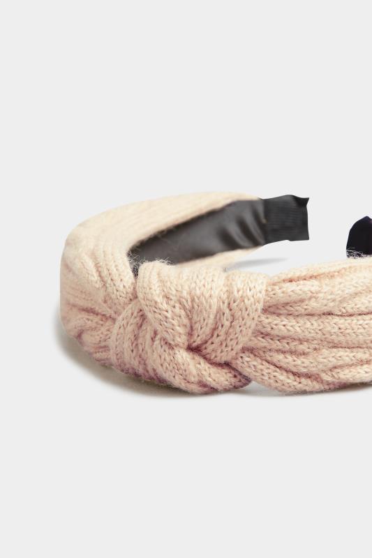 Cream Cable Knit Headband 2