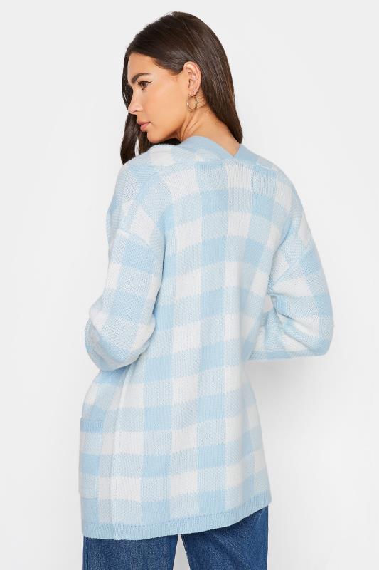 LTS Tall Women's Blue Gingham Button Knitted Cardigan | Long Tall Sally  3