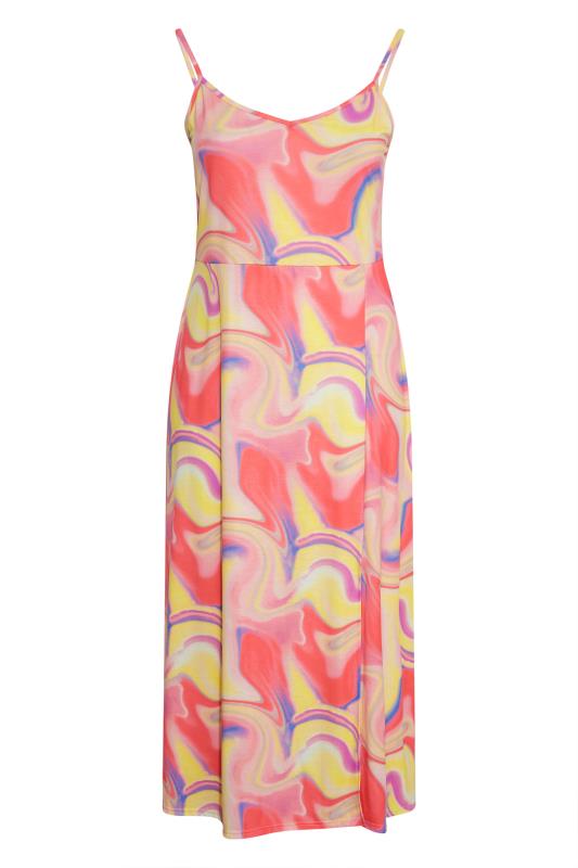 LIMITED COLLECTION Curve Pink Marble Print Side Split Midaxi Sundress 6