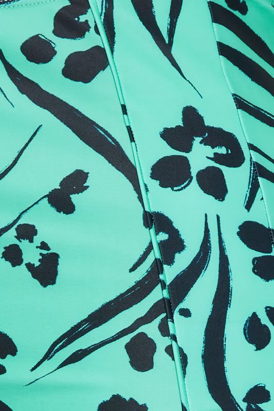 YOURS Curve Turquoise Green Animal Print Bikini Bottoms | Yours Clothing  5