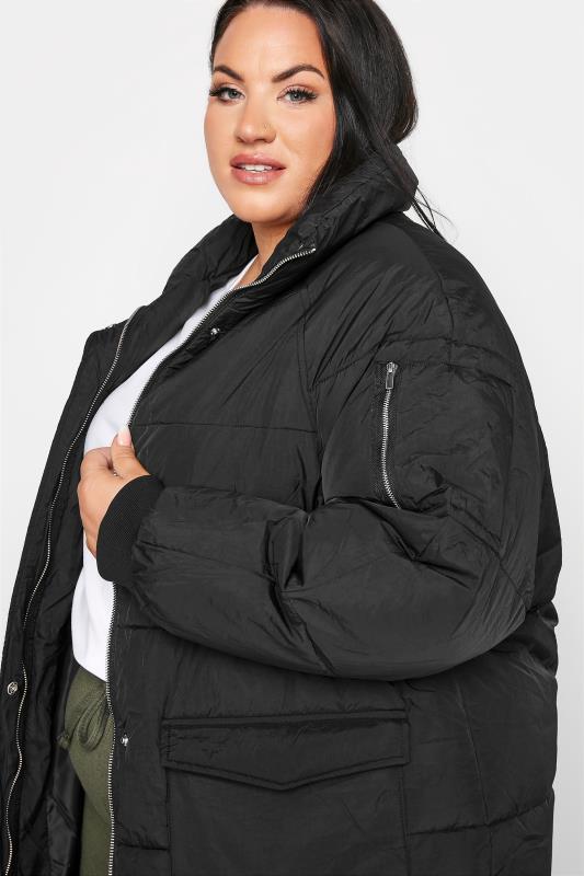 Plus Size Black Maxi Puffer Coat | Yours Clothing 4