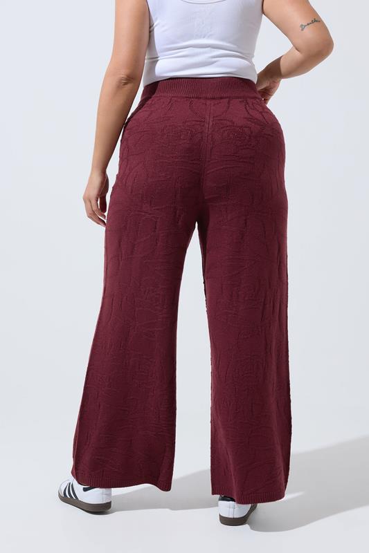 LIMITED COLLECTION Plus Size Red Rose Jacquard Trouser 2