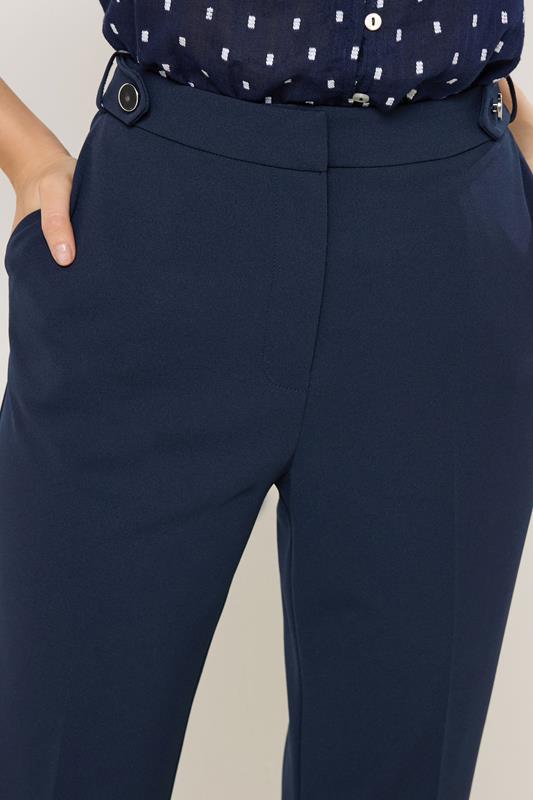 M&Co Navy Blue Tab Detail Tailored Trousers | M&Co 5