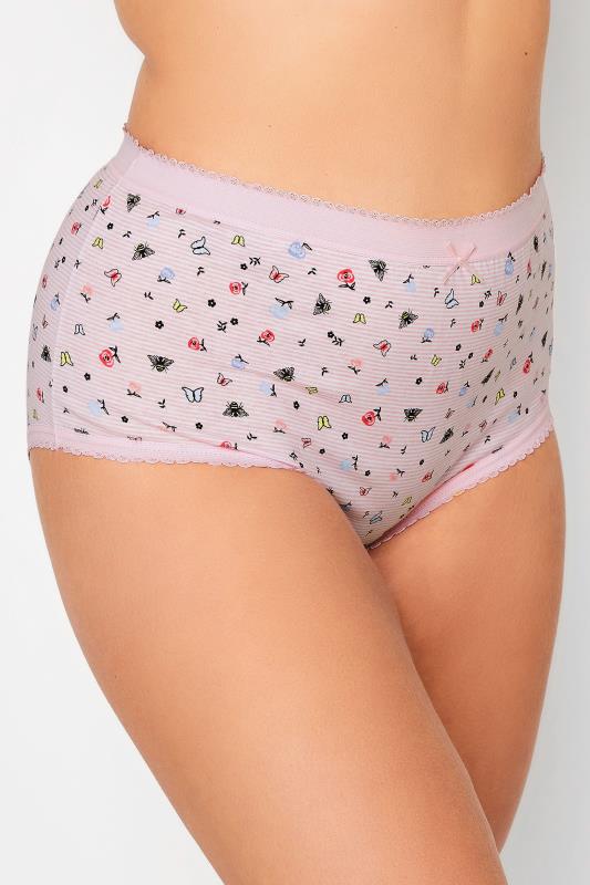 YOURS 5 PACK Light Pink Butterfly Print Full Briefs | Yours Clothing  2
