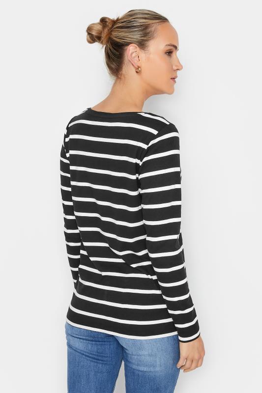 LTS Tall Women's Black Stripe Long Sleeve Cotton T-Shirt | Long Tall Sally 4