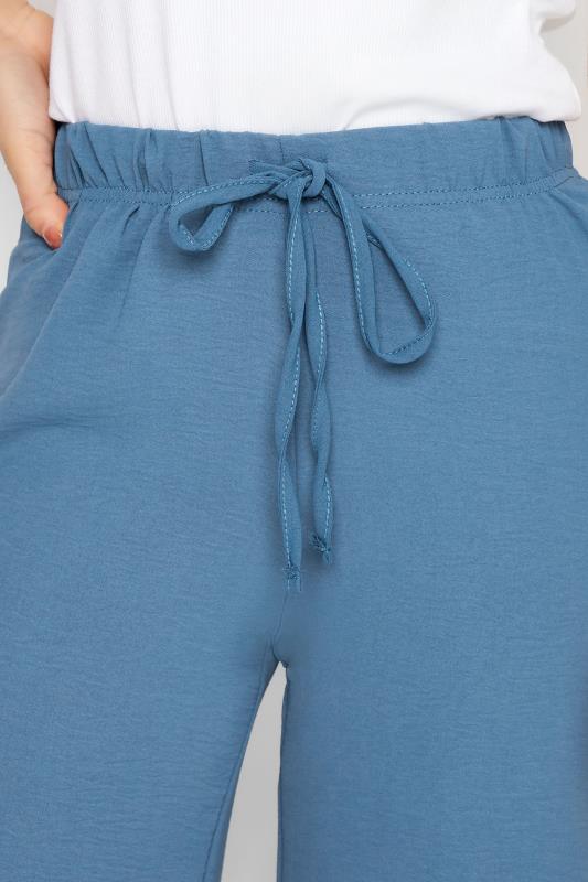 PixieGirl Blue Crepe Wide Leg Trousers | PixieGirl