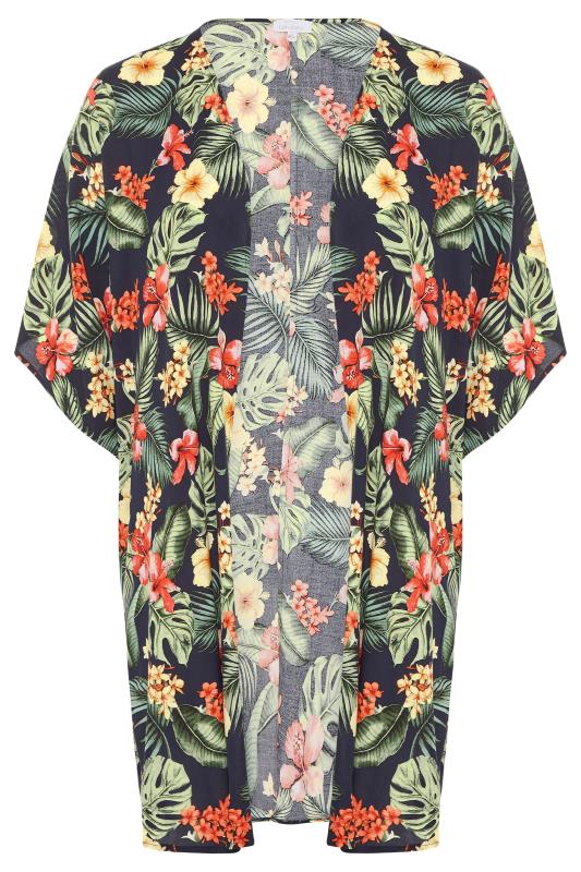 Green Tropical Longline Kimono | Yours Clothing 5