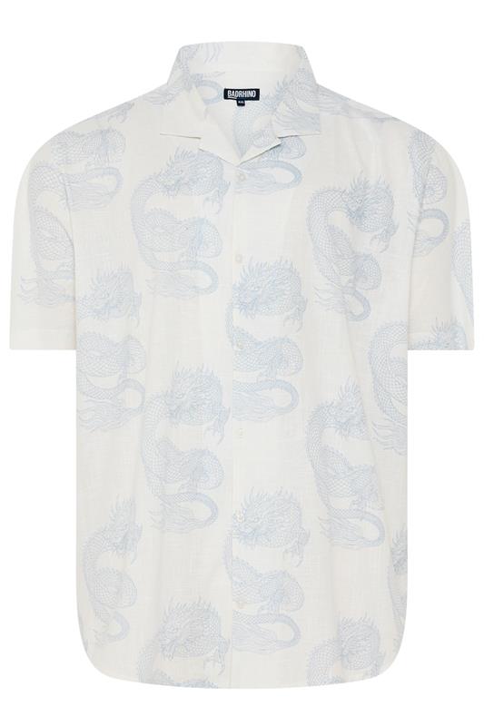 BadRhino Big & Tall White Dragon Print Shirt | BadRhino 6