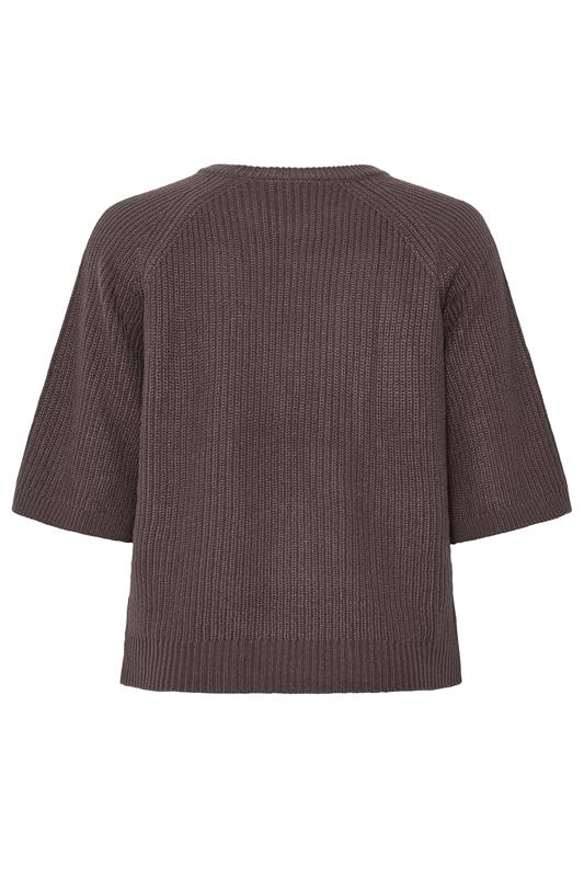 YOURS Plus Size Chocolate Brown Crew Neck Knitted Jumper | Yours Clothing 7