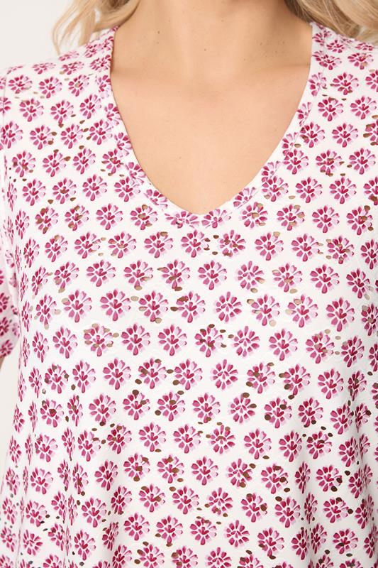 YOURS Plus Size White & Pink Broderie Swing Top | Yours Clothing 4