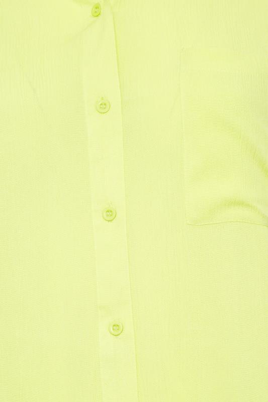 YOURS Plus Size Lime Green Crinkle Shirt | Yours Clothing 5