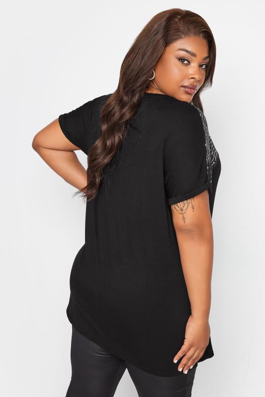 YOURS Plus Size Black Sequin Embellished Top | Yours Clothing 4