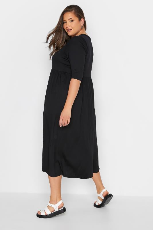 LIMITED COLLECTION Curve Black Button Midaxi Dress 3