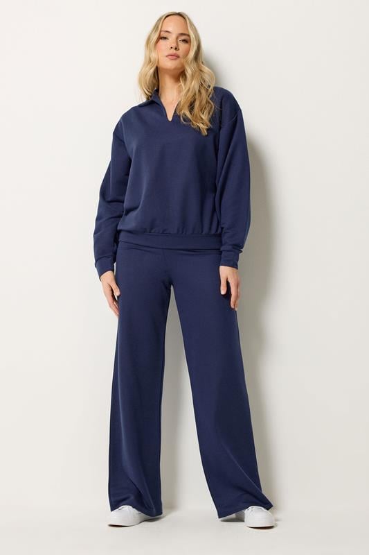 LTS Tall Women's Navy Blue Collared Sweatshirt | Long Tall Sally 1