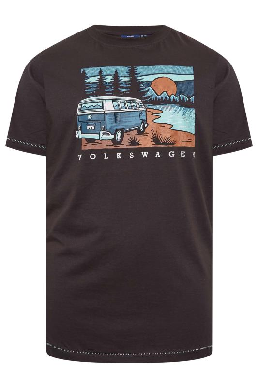 D555 Big & Tall Black Volkswagen Camper Print T-Shirt | BadRhino 3