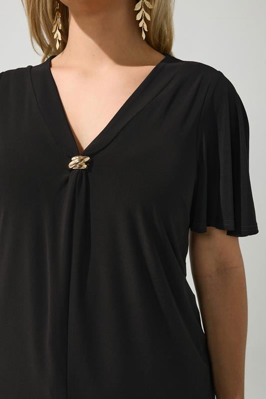 YOURS LONDON Plus Size Black Buckle Swing Top | Yours Clothing 4