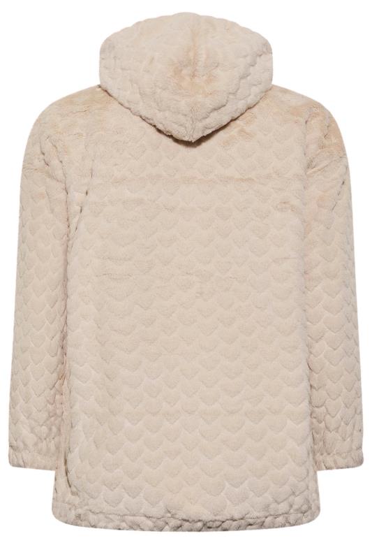 YOURS LUXURY Plus Size Beige Brown Heart Faux Fur Jacket  | Yours Clothing 9