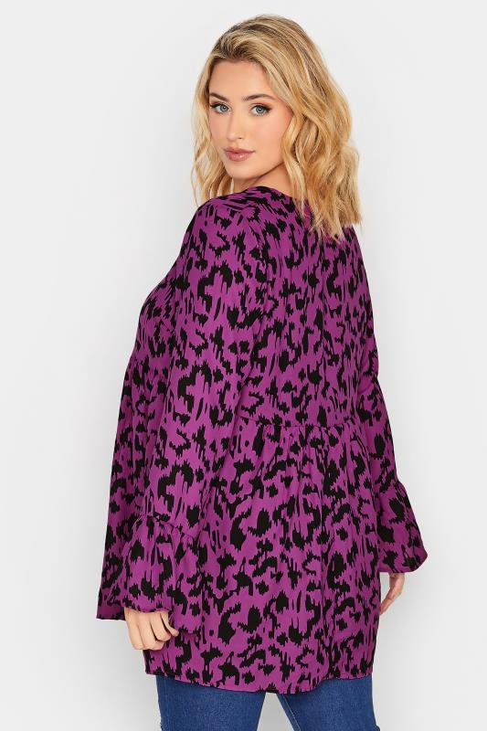 LIMITED COLLECTION Plus Size Purple Leopard Print Blouse | Yours Clothing 3