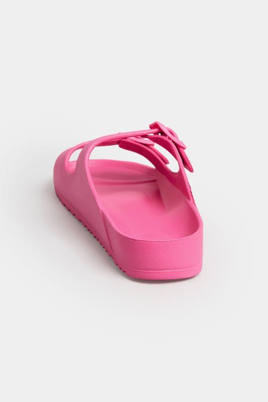 PixieGirl Pink Two Strap Sliders In Standard Fit | PixieGirl 4