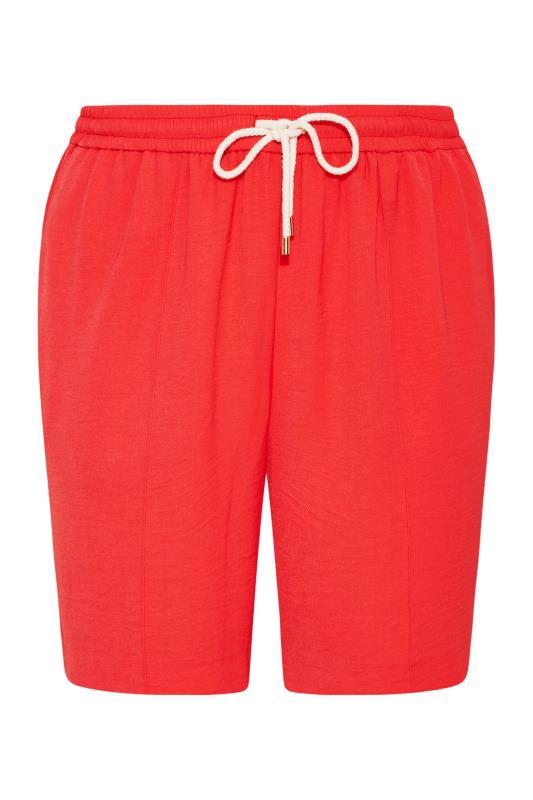 Plus Size Red Lightweight Twill Shorts | Yours Clothing 4