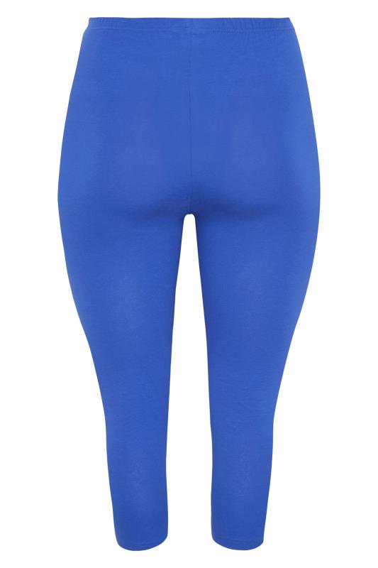 YOURS FOR GOOD Curve Bright Blue Cropped Leggings 5