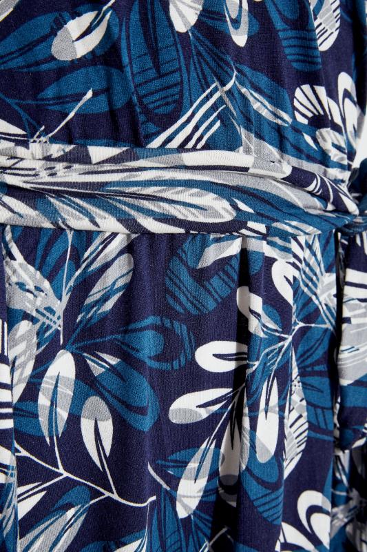 LTS Tall Navy Blue Tropical Print Tiered Midaxi Dress_S.jpg