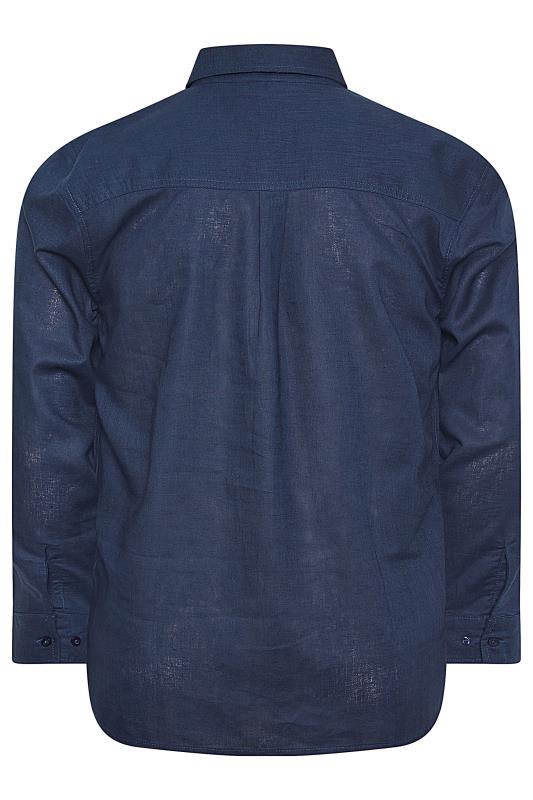 BadRhino Navy Blue Long Sleeve Linen Shirt | BadRhino 5
