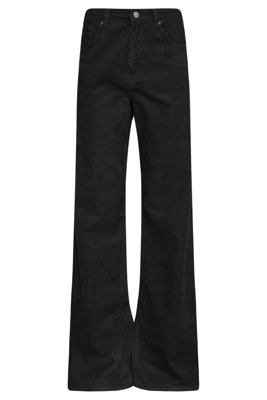 LTS Tall Black Wide Leg Cord Trousers 5