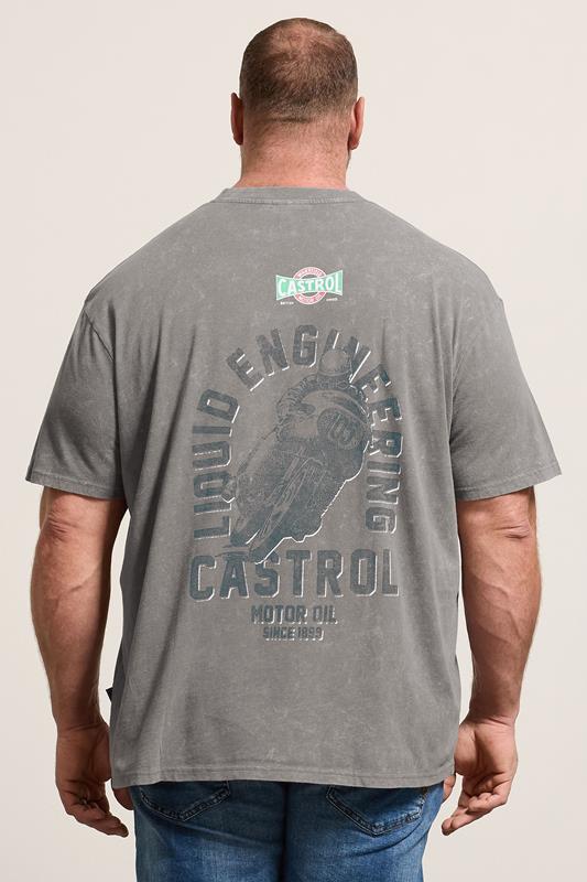 BadRhino Big & Tall Grey Acid Wash 'Castrol' Bike Graphic T-Shirt | BadRhino 2