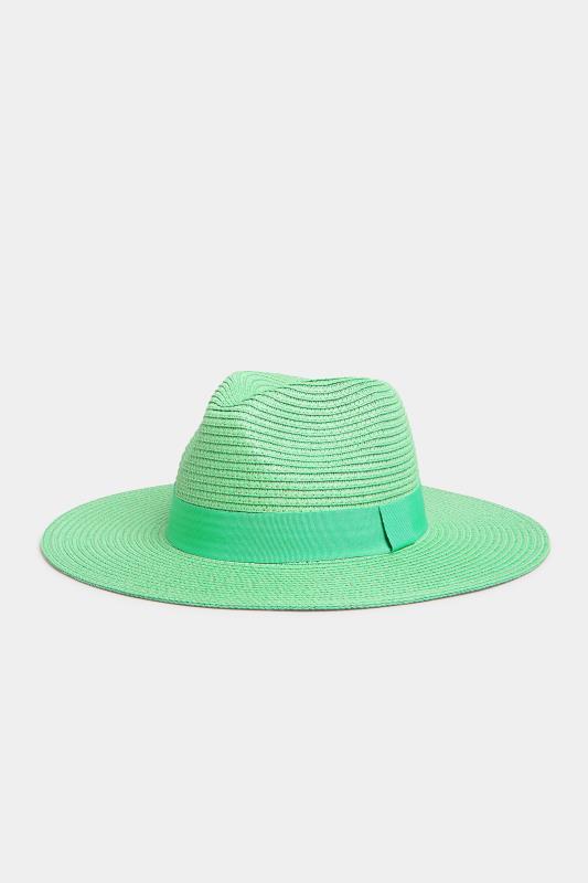 Plus Size  Green Straw Fedora Hat