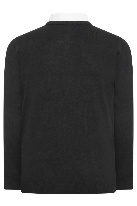 BadRhino Big & Tall Black & White Essential Mock Shirt Jumper 4