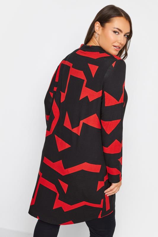 YOURS Curve Plus Size Black & Red Geometric Print Tunic Shirt | Yours Clothing  4
