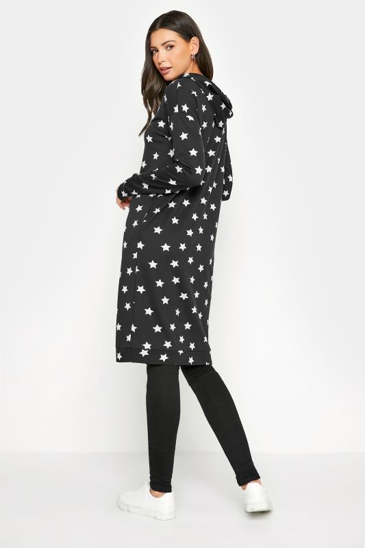 LTS Tall Black Star Print Hoodie Dress 3
