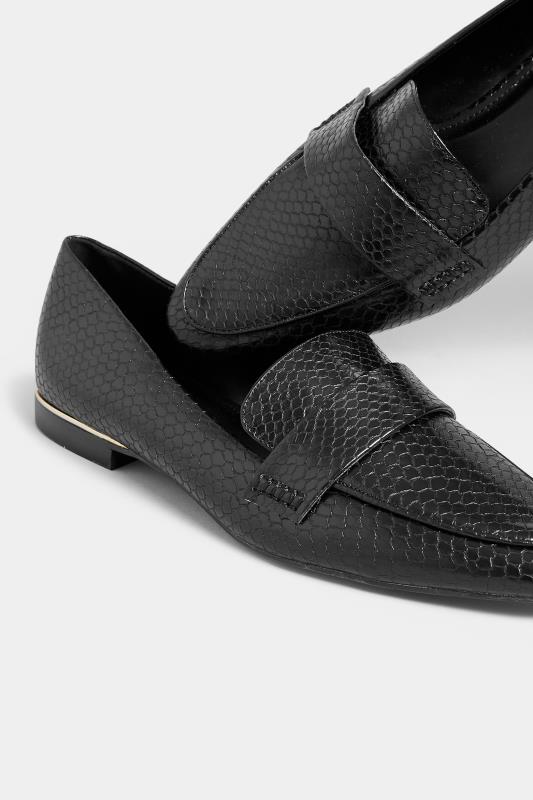 LTS Black Metal Trim Loafers In Standard Fit | Long Tall Sally 4
